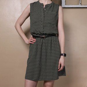 Green geometric dress